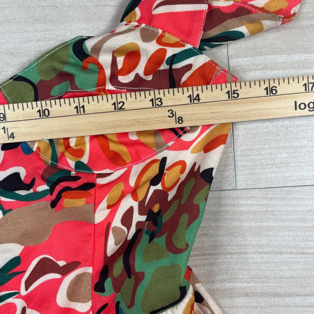 Commense Abstract Print Ruffle Strap Romper Multi Color XS NWT - Picture 7 of 10